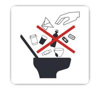 Pegatina: 300 mm, 1 unidad, placa redonda «Don't Litter» en la zona de hangar de aviación