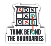 Pegatina: 300 mm, 1 unidad, Tic Tac Toe Gamer Sticker THINK BEYOND THE BOUNDARIES XXL Wandmotiv