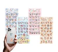 Pegatina 3D - 4 hojas decorativas de PVC adhesivo de calcomanía | Lindos pegatinas pequeñas,Para niñas y niños pequeños Álbum Recompensas Escolar Regalos De Fiesta Decoración De