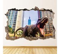 Pegatina 3D Dinosaurio T-Rex New York agujero en la pared 80 cm x 50 cm