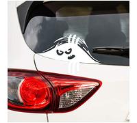 Pegatina 3D Peeking Monster 21 x 11 cm para coche, maletero, portón trasero, luna de coche, portátil, autoadhesiva, resistente al lavado K140 (blanco brillante)
