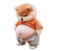 Pegatina 3D Shib a I nu Belly con parte trasera adhesiva fuerte, 11 x 7 cm, bonita decoración de smartphone, calcomanías para apretar el vientre del perro, diversión decorativa creativa, para decorar