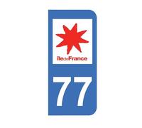 Pegatina 77 con logotipo oficial de la región de Ile-de-France para matrícula de moto (6,3 x 2,9 cm)