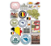 Pegatina A4 Hoja de vinilo Bélgica Pegatinas - Brujas Bruselas Puntos de interés Ciudad Bandera de Playa Mapa Vacaciones Maleta Equipaje Scrapbook Cultura Viajes #78881