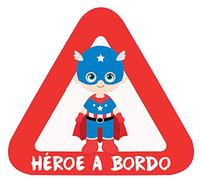 Pegatina Adhesiva Bebé a Bordo. Adhesivo vinilo para coche o moto. 15 x 13,7 cm. (29. Capitan America)