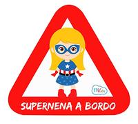 Pegatina Adhesiva Bebé a Bordo. Adhesivo vinilo para coche o moto. 15 x 13,7 cm. (34. Supernena Capitan America)