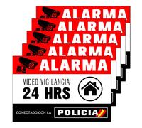 Pegatina alarma securitas - Cartel zona videovigilada adhesivo - Pegatinas Aviso a la Policía - Placa videovigilancia - 14,8 x 10,5 cm (5)