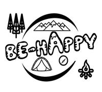 Pegatina Autocaravana Exterior para Furgonetas y Camper - Vinilo Be Happy (60cm x 40cm)
