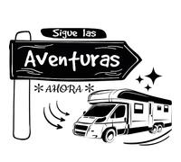 Pegatina autocaravana exterior. Pegatina camper para furgonetas y autorcaravanas. Pegatina vinilo autocaravana (Sigue las aventuras, 90cm (ancho) x 60cm (alto))