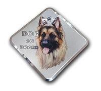 Pegatina AutoTattoo Dog on Board - Pastor Alemán 11,5x11,5cm