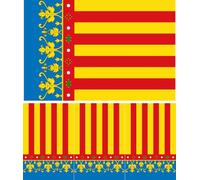 Pegatina Bandera de Valencia para Coche, Cristal, Casa, Moto, Bici, Patinete, Camión, 1u (8x12 cm), 3u (6x4 cm)