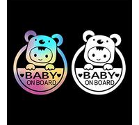 Pegatina Bebe A Bordó, 2 Pcs Adhesiva Bebé a Bordo, Vinilo Seguridad Para Ventana Parachoques, Car Warning