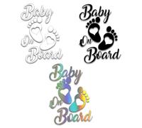 Pegatina Bebé a Bordo - 3 Piezas Calcomanías Coche Seguridad Impermeables