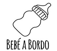 Pegatina Bebé a Bordo. Adhesivo vinilo para coche o moto. Sticker (Baby On Board, Baby In Car) (7.Bebé biberón)