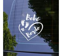 Pegatina Bebe a Bordo Coche, Bebé à Bordo Pegatinas Coche 16 x 14 cm, Pegatinas de Bebe a Bordo, Pegatina Resistente a UV e Impermeable, Bebé Sticker