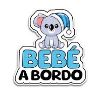 Pegatina Bebe a Bordo Coche, Bebé Koala 16 x 14.5 cm, Pegatinas Coche de Bebe a Bordo, Bebe a Bordo Pegatina Coche Resistente a UV e Impermeable, Animal Sticker