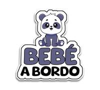 Pegatina Bebe a Bordo Coche, Bebé Panda 16 x 14.5 cm, Pegatinas Coche de Bebe a Bordo, Bebe a Bordo Pegatina Coche Resistente a UV e Impermeable, Animal Sticker