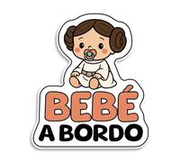 Pegatina Bebe a Bordo Coche, Bebé Princesa, Pegatinas Coche, Pegatinas de Bebe a Bordo, Pegatina Resistente a UV e Impermeable