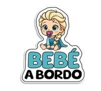 Pegatina Bebe a Bordo Coche, Bebé Princesa, Pegatinas Coche, Pegatinas de Bebe a Bordo, Pegatina Resistente a UV e Impermeable