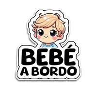 Pegatina Bebe a Bordo Coche, Niño a Bordo, Pegatinas Coche 16 x 14.5 cm, Pegatinas de Bebe a Bordo, Bebe a Bordo Pegatina Coche Resistente a UV e Impermeable, Classic Sticker