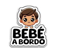 Pegatina Bebe a Bordo Coche, Niño a Bordo, Pegatinas Coche 16 x 14 cm, Pegatinas de Bebe a Bordo, Bebe a Bordo Pegatina Coche Resistente a UV e Impermeable, Classic Sticker