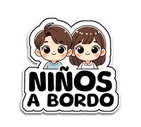 Pegatina Bebe a Bordo Coche, Niños a Bordo, Pegatinas Coche 16 x 15.5 cm, Pegatinas de Bebe a Bordo, Bebe a Bordo Pegatina Coche Resistente a UV e Impermeable, Kids Sticker