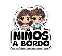 Pegatina Bebe a Bordo Coche, Niños a Bordo, Pegatinas Coche 16 x 15 cm, Pegatinas de Bebe a Bordo, Bebe a Bordo Pegatina Coche Resistente a UV e Impermeable, Kids Sticker