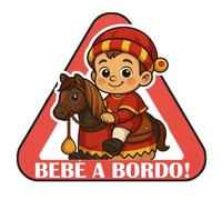 Pegatina Coche Bebé a Bordo ZALDIKO Comparsa de Pamplona. Gigantes de Pamplona. (EUSKERA)