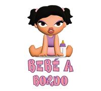 Pegatina coche bebé niña a bordo, pequeña fashionista, vinilo facil de pegar, bebé a bordo, pegatina coche, camion, autocaravana