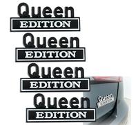 Pegatina con Emblema 3D Edición Queen, Insignia Metálica para Coche Portón Trasero y Parachoques, Pegatinas Divertidas para Coches, Camiones, Todoterrenos y Motocicletas(4pcs - Color 3)