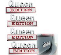 Pegatina con Emblema 3D Edición Queen, Insignia Metálica para Coche Portón Trasero y Parachoques, Pegatinas Divertidas para Coches, Camiones, Todoterrenos y Motocicletas(4pcs - Color 2)