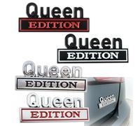 Pegatina con Emblema 3D Edición Queen, Insignia Metálica para Coche Portón Trasero y Parachoques, Pegatinas Divertidas para Coches, Camiones, Todoterrenos y Motocicletas(All Color - 4pcs)
