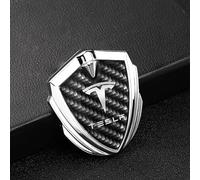 Pegatina con Emblema de Metal para Coche, 1 Uds., para Tesla Model 3/X/S/Y, Decoración de Insignia Delantera y Trasera, Accesorios de Estilo Exterior para Automóvil,-Silver