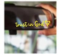 Pegatina "confía En Dios" Para Espejo Retrovisor De Coche, Calcomanía Fe, Bonita Vinilo, Accesorios Religiosos Impermeables Exteriores, Coches, Camiones, Portátiles(Yellow)