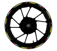 Pegatina Cubo Rueda Delantera Trasera Motocicleta Pegatinas Reflectantes Llanta Calcomanía para Aprilia RS660 RS 660, 17 Pulgadas(Color9)