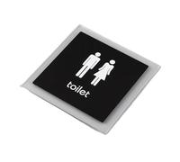 Pegatina de 10 cm con el logotipo de prohibición de fumar en el baño, color negro, for pared, de goma(Toilet)