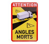 Pegatina de ángulo muerto, 4 pzs, 25 x 17 cm, lámina autoadhesiva para camiones, obligatoria para vehículos de más de 3,5 toneladas en Francia, Attention Angles Morts Sticker Truck