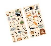 Pegatina de animales de gatito de dibujos animados, pegatina adhesiva de PVC de para álbum de recortes, diario, decoración del teléfono, decoración del manual de recompensa del