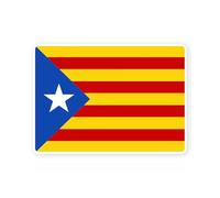 Pegatina de bandera de España Cataluña independiente de Estelada comunidad autónoma española catalán (14 x 10 cm)