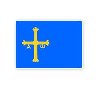 Pegatina de bandera española de Asturria comunidad autónoma española (tamaño M: 14 x 10 cm)