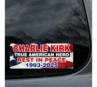 Pegatina de Charlie Kirk True American Hero Sticker,In Memory of Charlie Kirk Stick,Pray for Charlie Kirk Stickers,Never Forget Charlie Kirk Stickers,USA Patriot Vinyl Window Laptop Decal,Rest in