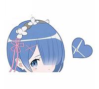Pegatina de cuerpo de coche de dibujos animados de 13cm x 28,4 cm para peeking Rem Fine Decal DIY moda