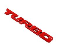 Pegatina de emblema 3D de estilo de coche con letras metálicas TURBO, insignia decorativa para portón trasero - Rojo