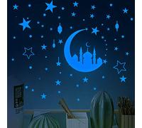 Pegatina de Estrellas que Brillan en la Oscuridad, CAYUDEN Estrellas y Estrellas Luminosas Brillan en la Oscuridad, Estrellas de techo Luminosas, Pegatinas y Murales azules Brillan en la Oscuridad