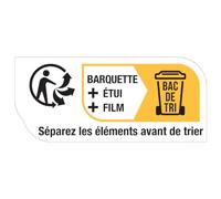 Pegatina de etiqueta Info-tri - Embalaje en caja con funda de película - Tabla de 66 pegatinas (1,9 x 4,3 cm)