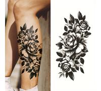 Pegatina de floral artístico para piernas y brazos, 2 días, impermeable y resistente al , para tatuajes temporales de