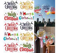 Pegatina de globos de Navidad Feliz Navidad Bobo Letras Calcomanías 10 piezas de Navidad DIY oro negro colorido Alce palabras Paster Party Globos Decoración Suministros