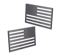 Pegatina de la bandera de Estados Unidos, de metal, de la bandera de Estados Unidos, 2 unidades | Adhesivo patriótico resistente de metal y aluminio