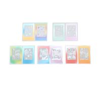 Pegatina de Marco de Fotos de 10pcs, Calcomanía de Cuaderno de Diario Pegatinas de Remoción con Gráficos de Dibujos Animados de Tonos Cálidos Bordes Dorados para DIY de Fotos de