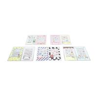 Pegatina de Marco de Fotos de 10pcs, Calcomanía de Cuaderno de Diario Pegatinas de Remoción con Gráficos de Dibujos Animados de Tonos Cálidos Bordes Dorados para DIY de Fotos de